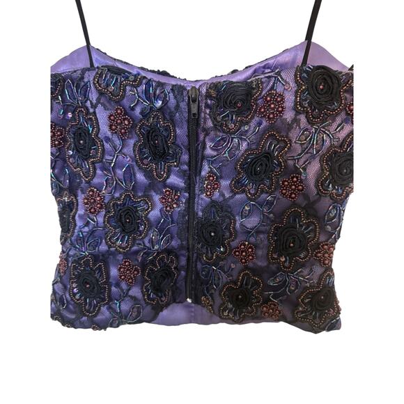 Elegant Purple Floral Embroidered Blouse - Picture 2 of 13